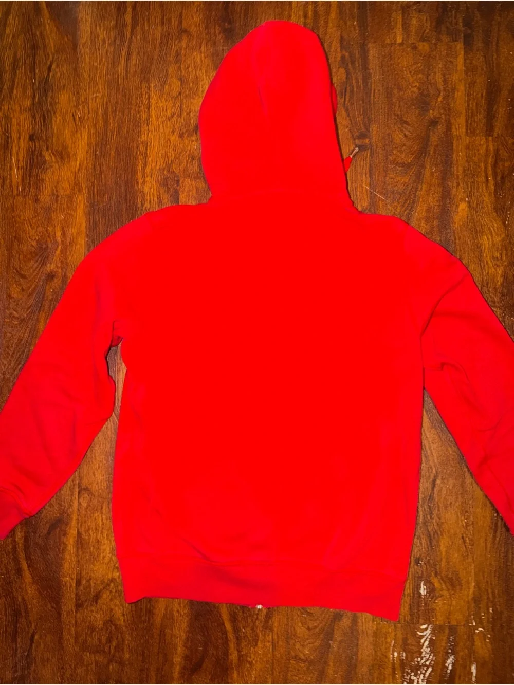 Men's Red Fleece Full Zip Hooded Hoodie Sweatshirt Pockets Size S
